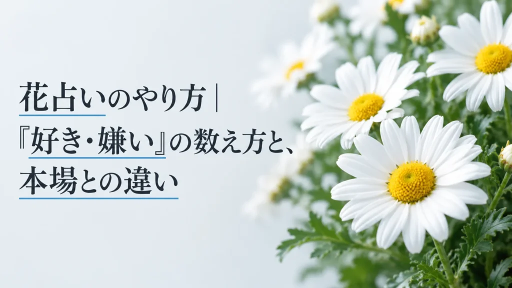 花占いのやり方｜「好き・嫌い」の数え方と、本場との違い
