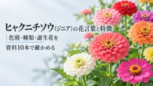 ヒャクニチソウ（ジニア）の花言葉と特徴｜色別・種類・誕生花を資料10本で確かめる